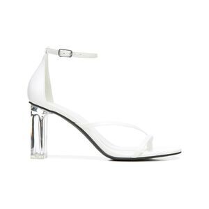 BAR III Womens White Transparent Heel Blakke Block Heel Heeled Thong Sandals 9 M